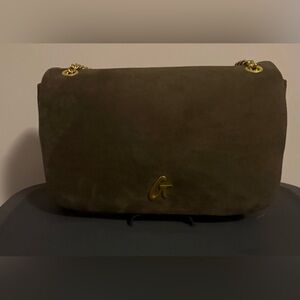 Glam-Aholic Lifestyle Olive Green Medium Suede Flap Bag